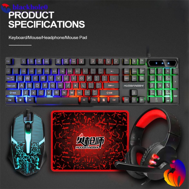 Bộ Bàn Phím + Chuột + Chuột 4 Trong 1 BH G300 Màu Dạ Quang Tiện Dụng Cho Văn Phòng