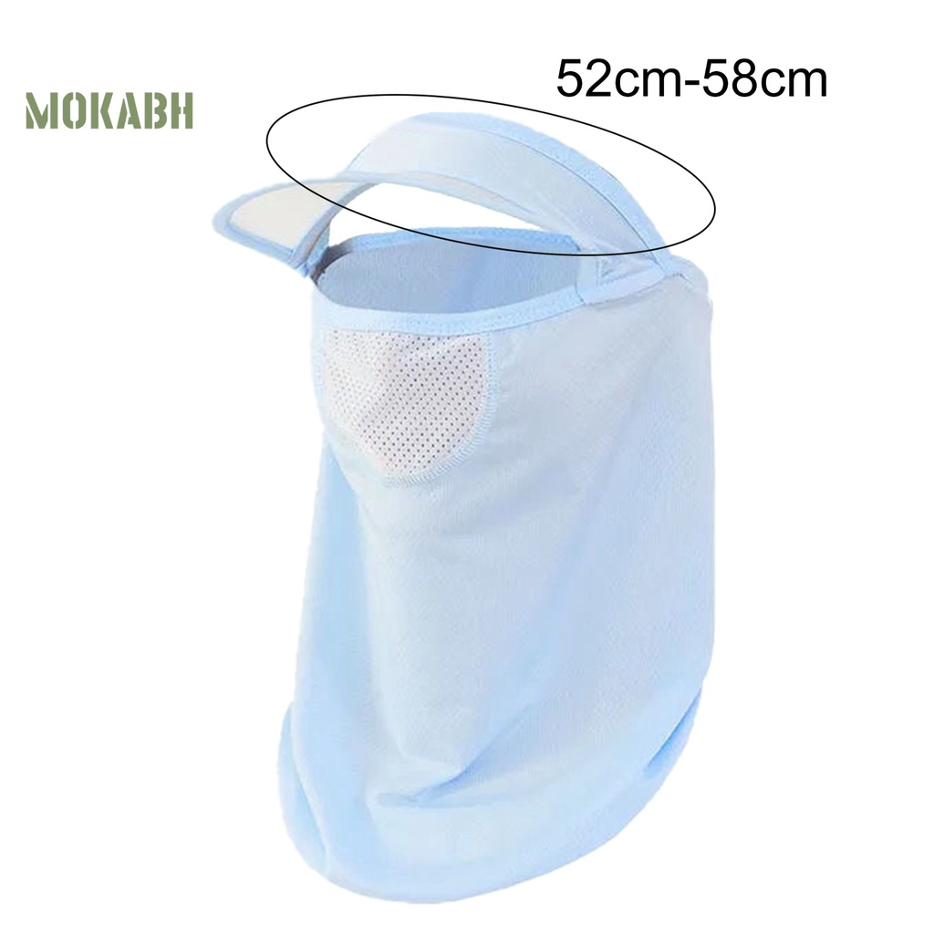 [Mok Abh] Mũ Trùm Đầu Che Mắt Và Cổ Bằng Lụa Lạnh Chống Bụi Thoáng Khí Dùng Khi Đi Xe Đạp Mùa Hè