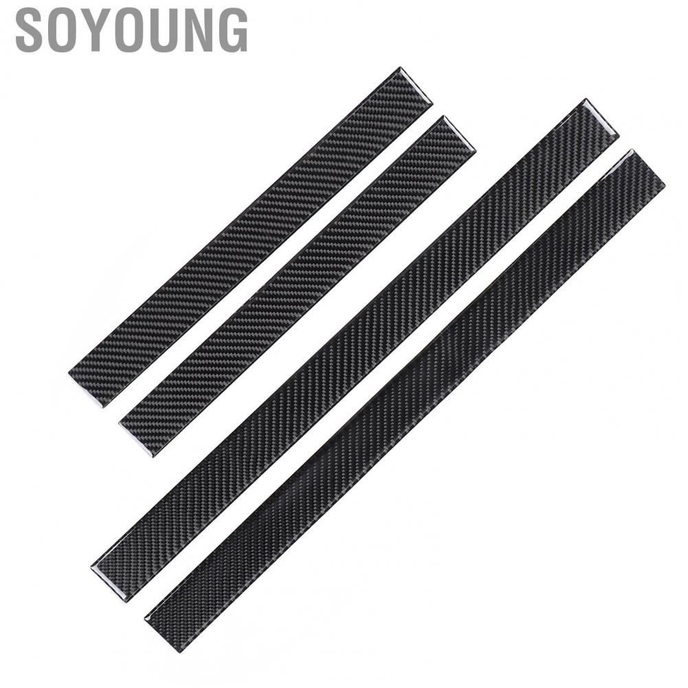 Soyoung Scuff  Protector Door Sill Cover 4Pcs Carbon Fiber Type Maintain Fit for Honda CRV 2016‑2019
