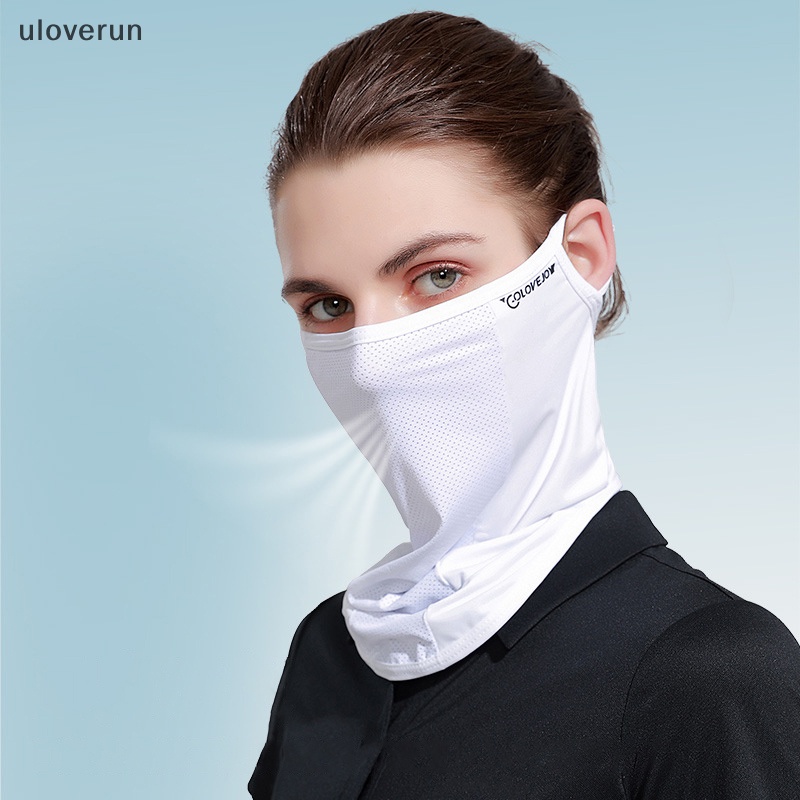 Khẩu Trang Vải Lụa Lạnh Thoáng Khí Chống Tia UV Nhanh Khô Bảo Vệ Tai Dành Cho Nữ