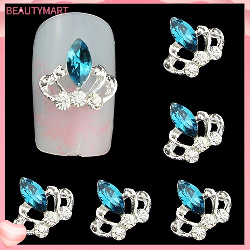 Set 10 Phụ Kiện Trang Trí Móng Hình Vương Miện 3D Đính Đá Xinh Xắn