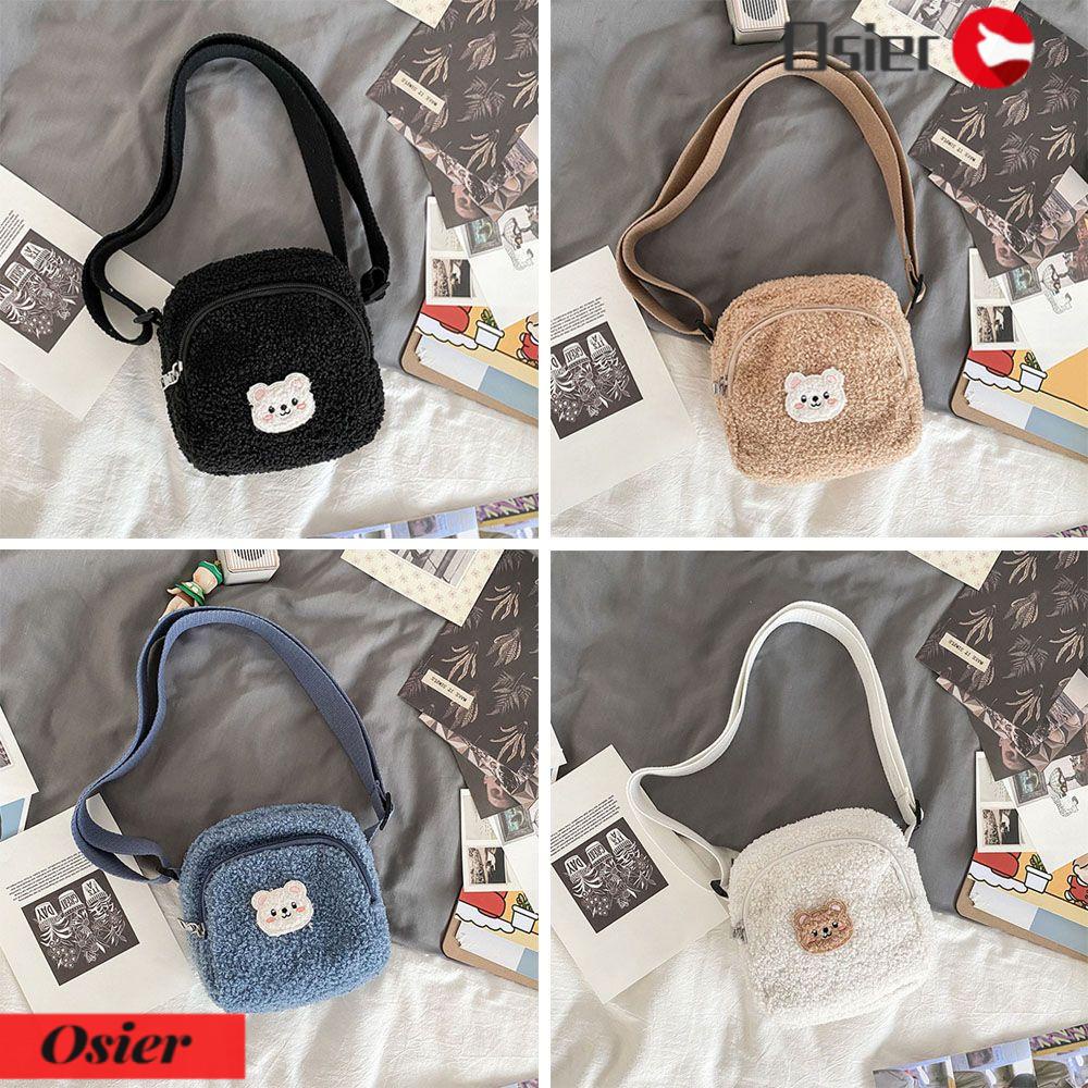 Túi Đeo Vai Đựng Điện Thoại Cỡ Nhỏ Họa Tiết Gấu Dễ Thương Thời Trang Mùa Đông 1