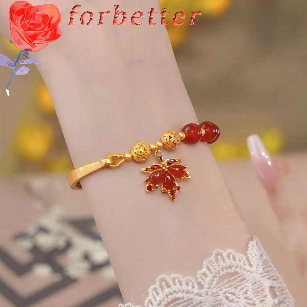 Vòng Tay Dây Thừng Thủ Công Mặt Hình Lá Phong Đơn Giản Thời Trang Cho Nữ