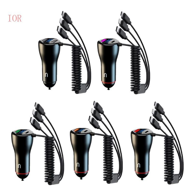 Tẩu Sạc Nhanh PD30W Kèm Dây Cáp 3 Trong 1 Cho Điện Thoại / Máy Tính Bảng Trên Xe Hơi