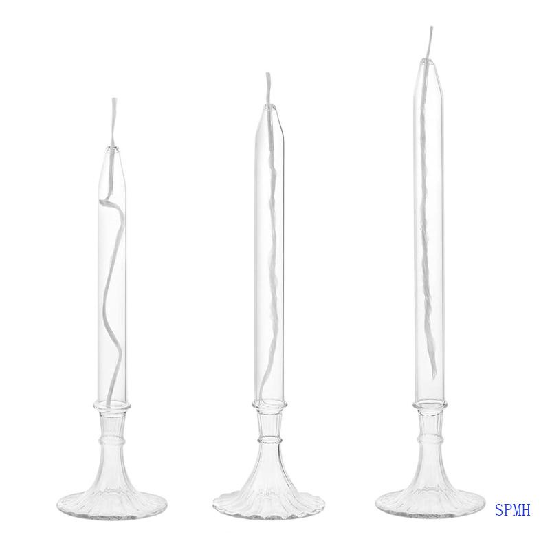 Giá Đỡ Đèn Cầy Bằng Thủy Tinh Phong Cách Châu Âu Sang Trọng