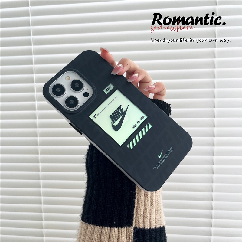 Hoạt Hình Ốp Điện Thoại Mềm Hai Lớp Mạ Nike Cho iphone15 15pro 15promax 14promax 14 14pro 13 13pro 13pm 12 11