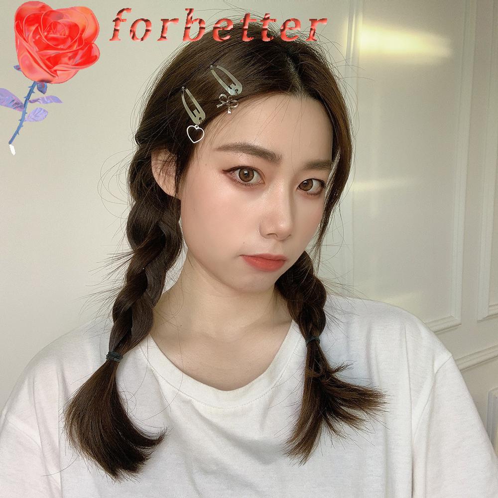 Kẹp Tóc Hình Nơ Trái Tim Bằng Kim Loại Dễ Thương Cho Nữ