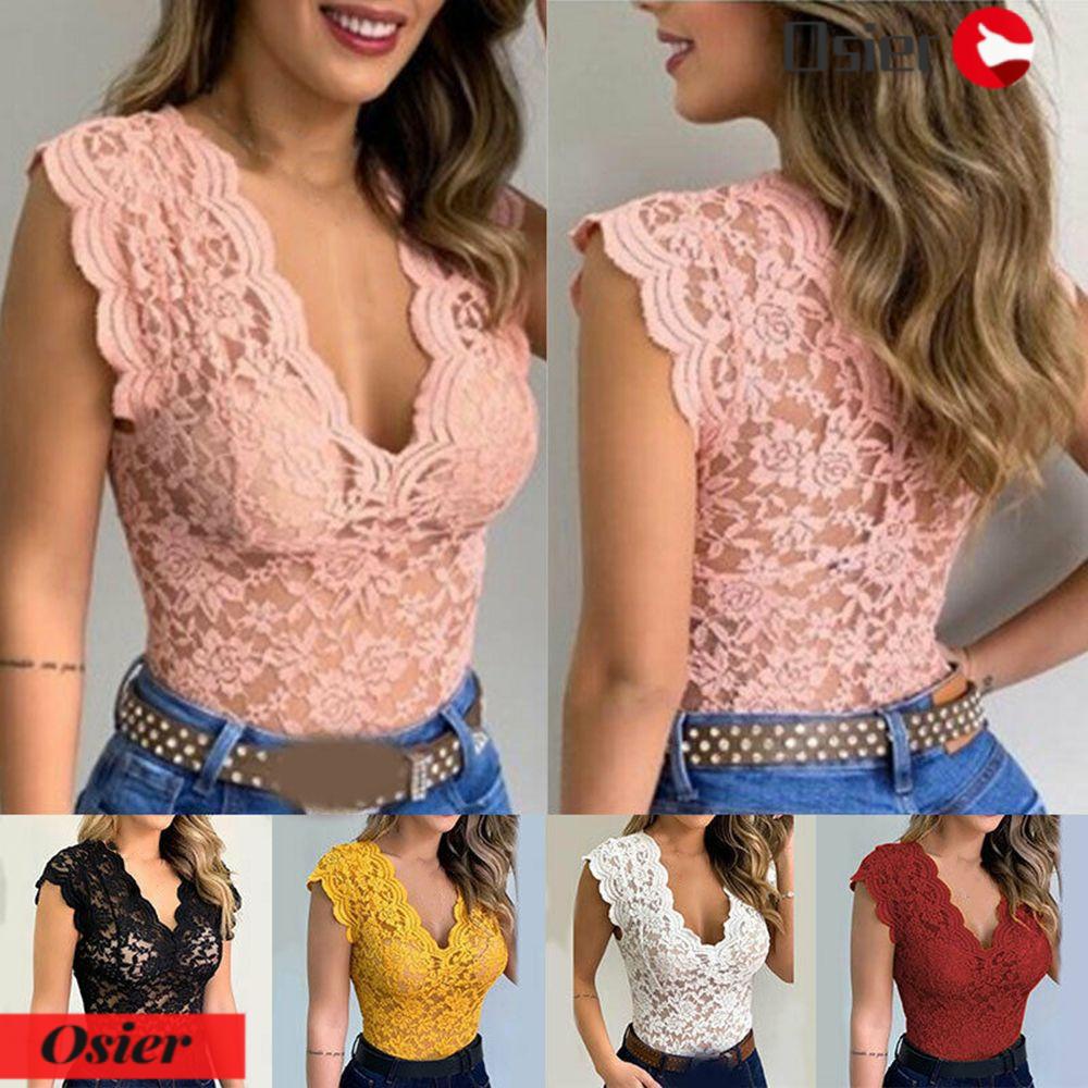 Áo Thun Sát Nách Phối Ren Lỗ Thời Trang 1 Cho Nữ