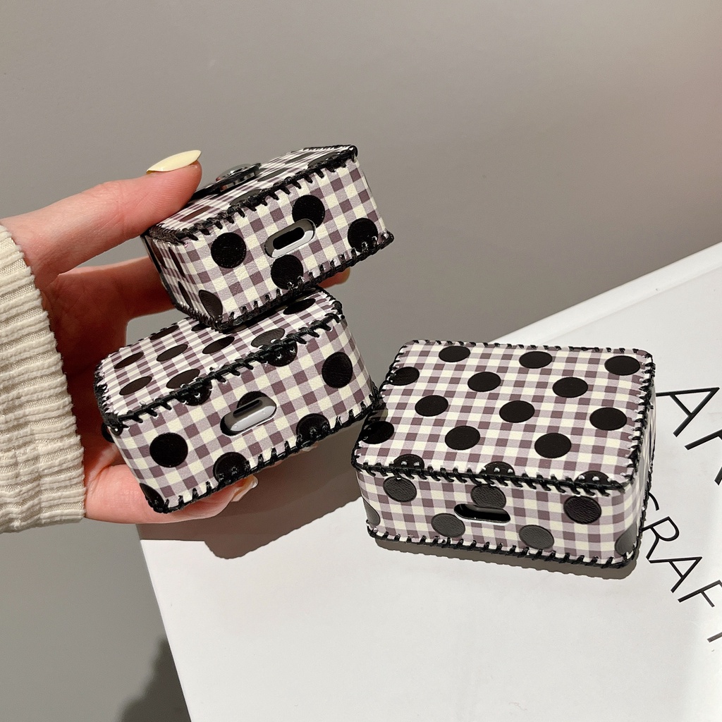 Vỏ Bảo Vệ Hộp Sạc Tai nghe không dây AirPods 1 / 2 gen3 pro2 2022 Bằng Da PU Hình Vuông Kiểu Dáng Thời Trang