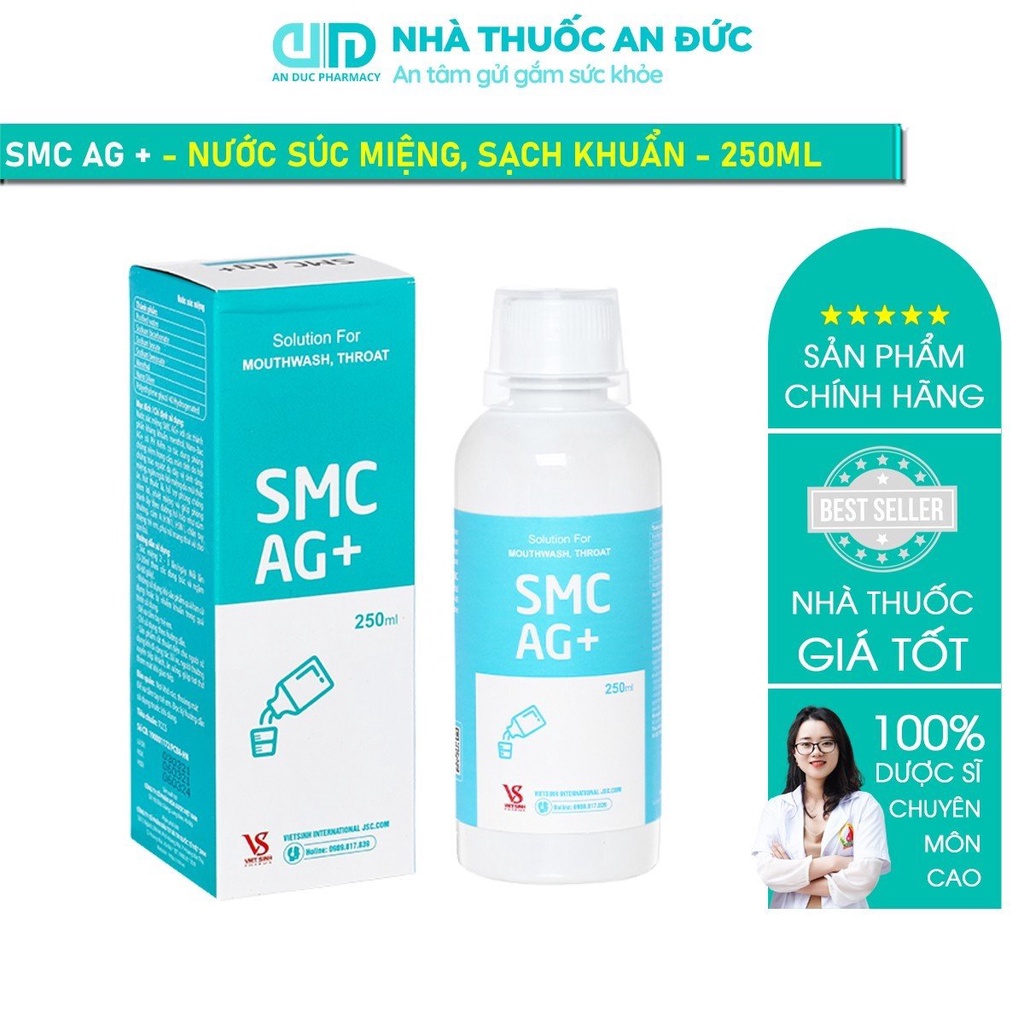Nước Súc Miệng, Nước Súc Họng Nano Bạc SMC Ag+ Ngừa Hôi Miệng, Phòng Viêm Lợi - Nhà thuốc An Đức