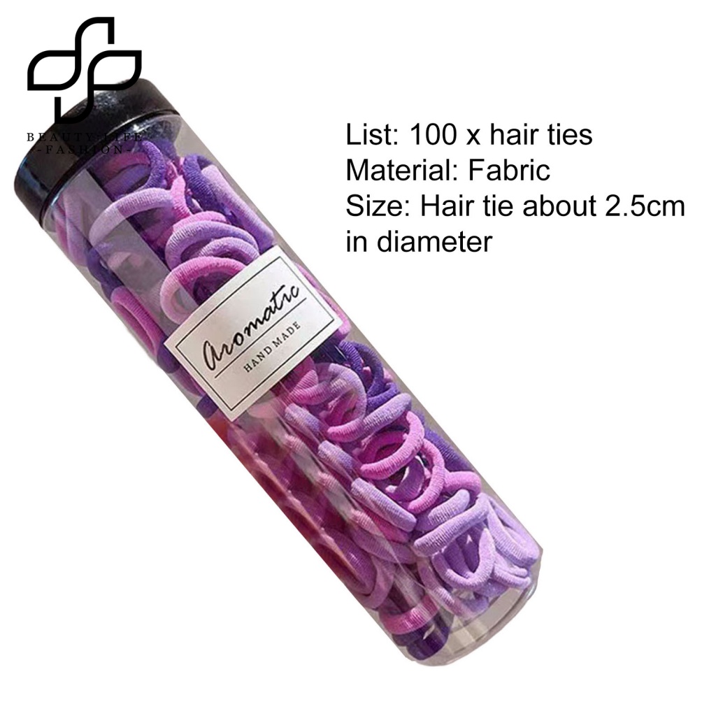 Bộ 100 Dây Buộc Tóc Co Giãn Chống Rơi Màu Kẹo Xinh Xắn Cho Bé Gái