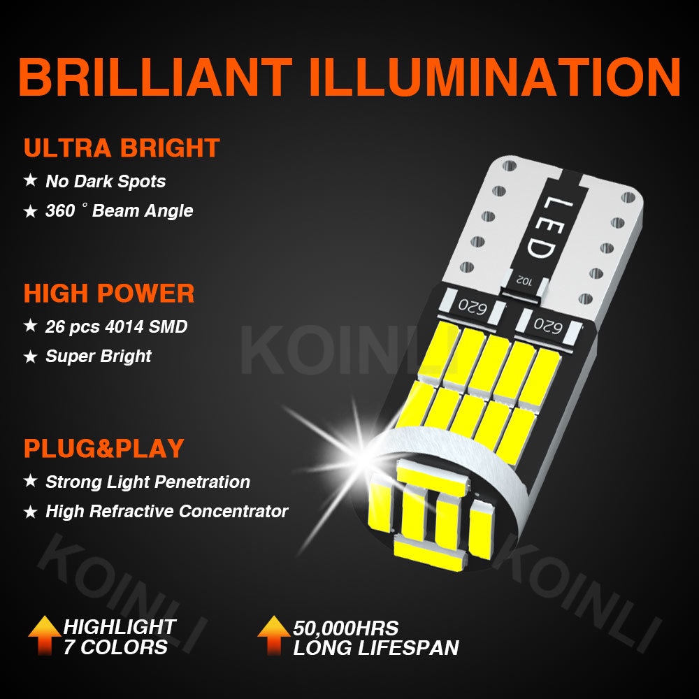 Đèn Led T10 Festoon 28MM 31MM 36MM 39MM 41MM W5W 26SMD 4014 Gắn Biển Số Xe Hơi Xe Máy