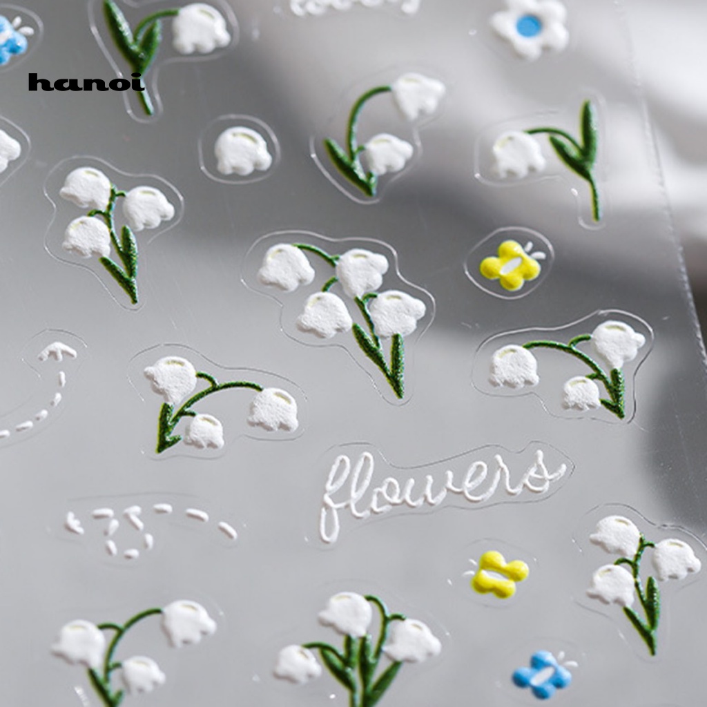 Miếng Dán Trang Trí Móng Tay 5D Tự Dính Không Phai Màu Chống Rơi Cho Nữ