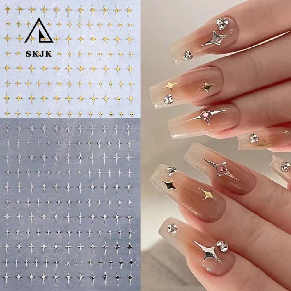 Miếng Dán Móng Tay Hình Ngôi Sao Màu Đồng Phong Cách Hàn Quốc Cho Nữ|Phụ Kiện Trang Trí Móng Tay Hình Ngôi Sao Lấp Lánh