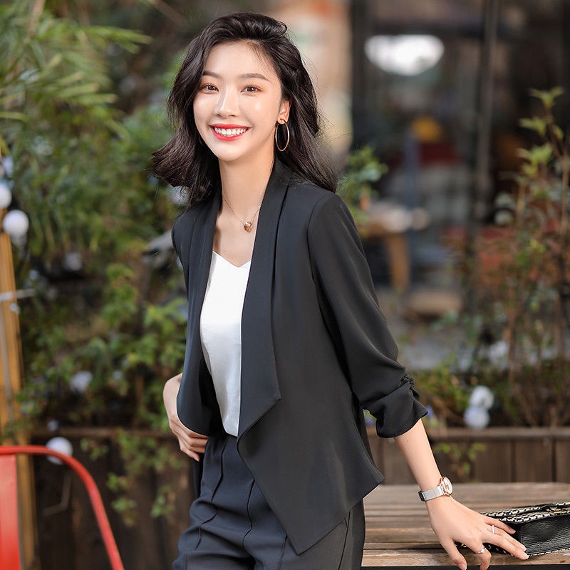 Áo Khoác Vest Màu Trơn Thời Trang Xuân Hè Dành Cho Nữ#039; s Crop Top Mỏng Tay Áo Cắt Xén Phong Cách Hàn Quốc