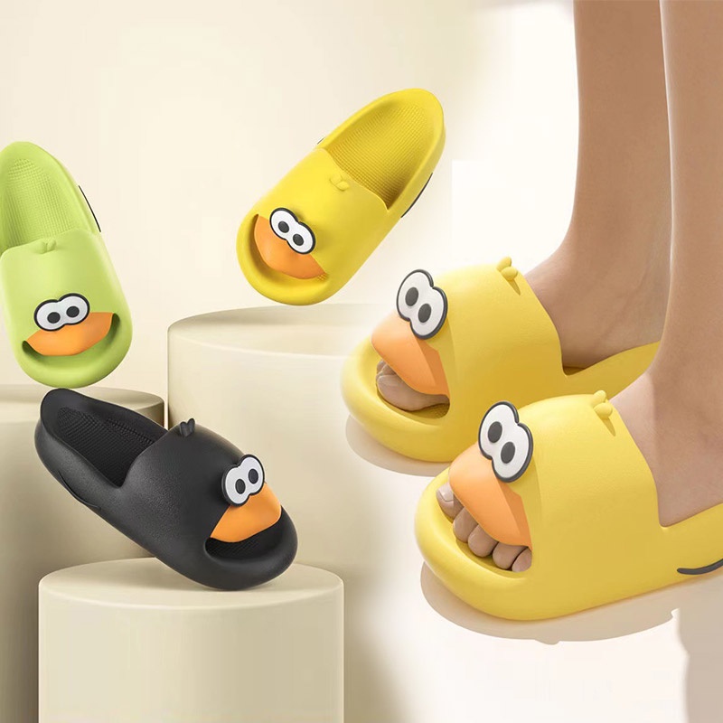 Dép Đi Trong Nhà Mềm Mại Thoải Mái Chống Trượt Hình Chú Vịt Vàng Đáng Yêu Cho Bé