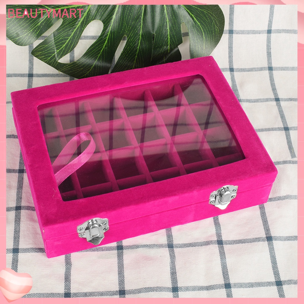[beautymart] Hộp Đựng Trang Sức Bằng Acrylic Trong Suốt Sức Chứa Lớn Có Nắp Siêu Bền Tiết Kiệm Không Gian