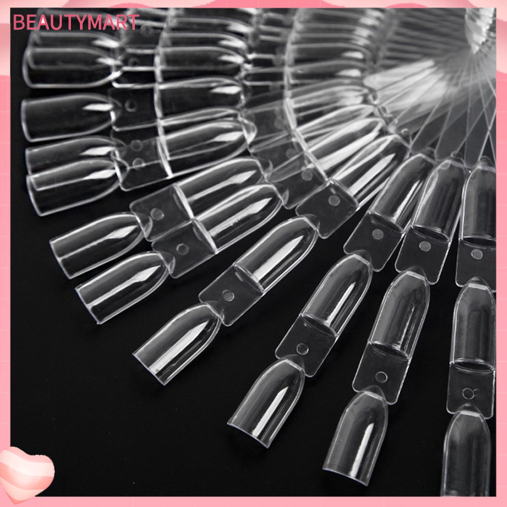 Bộ 50 Bảng Trưng Bày Móng Tay Giả Trong Suốt Hình Quạt Dễ Sử Dụng Thân Thiện Với Môi Trường
