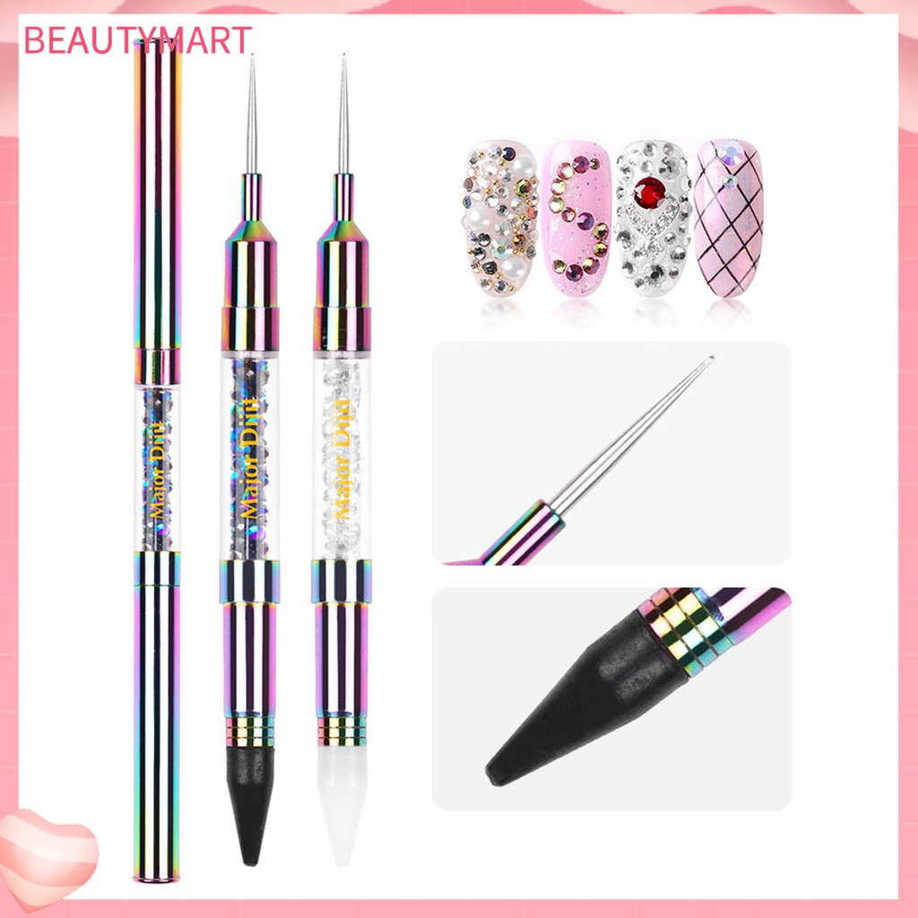 Bút Trang Trí Móng Tay Hai Đầu Bằng Acrylic Mạ Điện Nhiều Màu Sắc Dành Cho Nữ