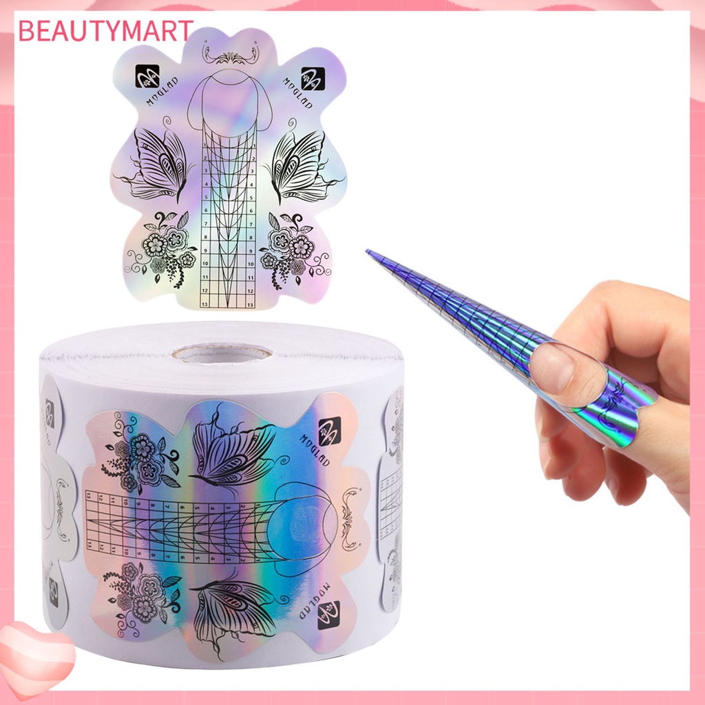 Bộ 100 Miếng Dán Định Hình Móng Tay Bằng Nhựa Acrylic Chống Ẩm Họa Tiết Tinh Tế