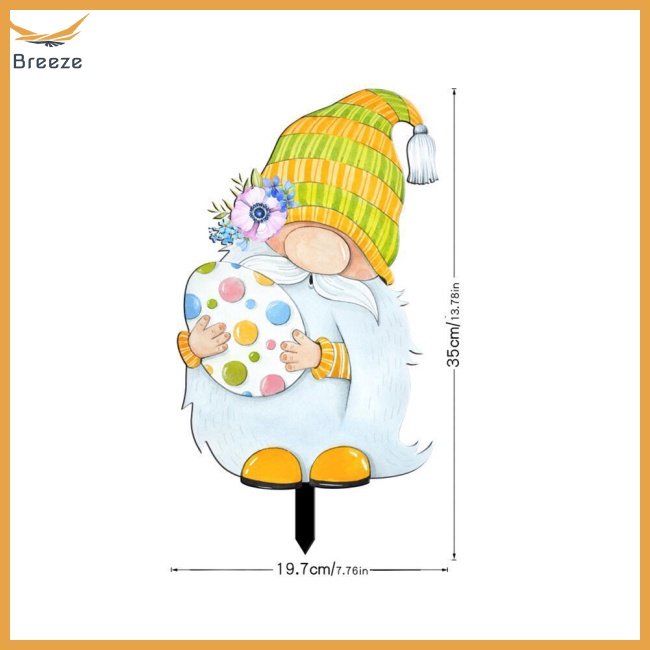 Biển Hiệu Trang Trí Sân Vườn Hình Trứng Lễ Phục Sinh Hai Mặt Bằng Acrylic