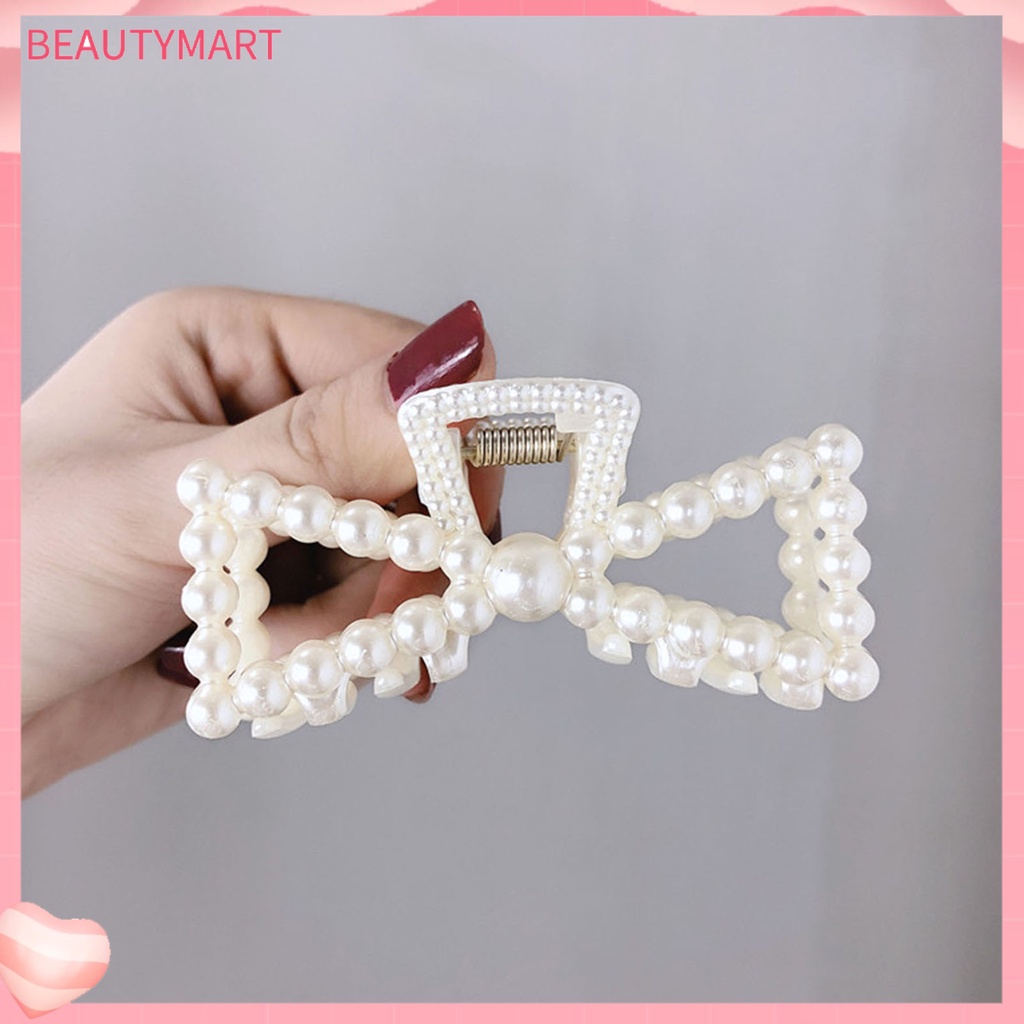 Kẹp Tóc Càng Cua Lớn Đính Ngọc Trai Giả Thanh Lịch Cho Nữ