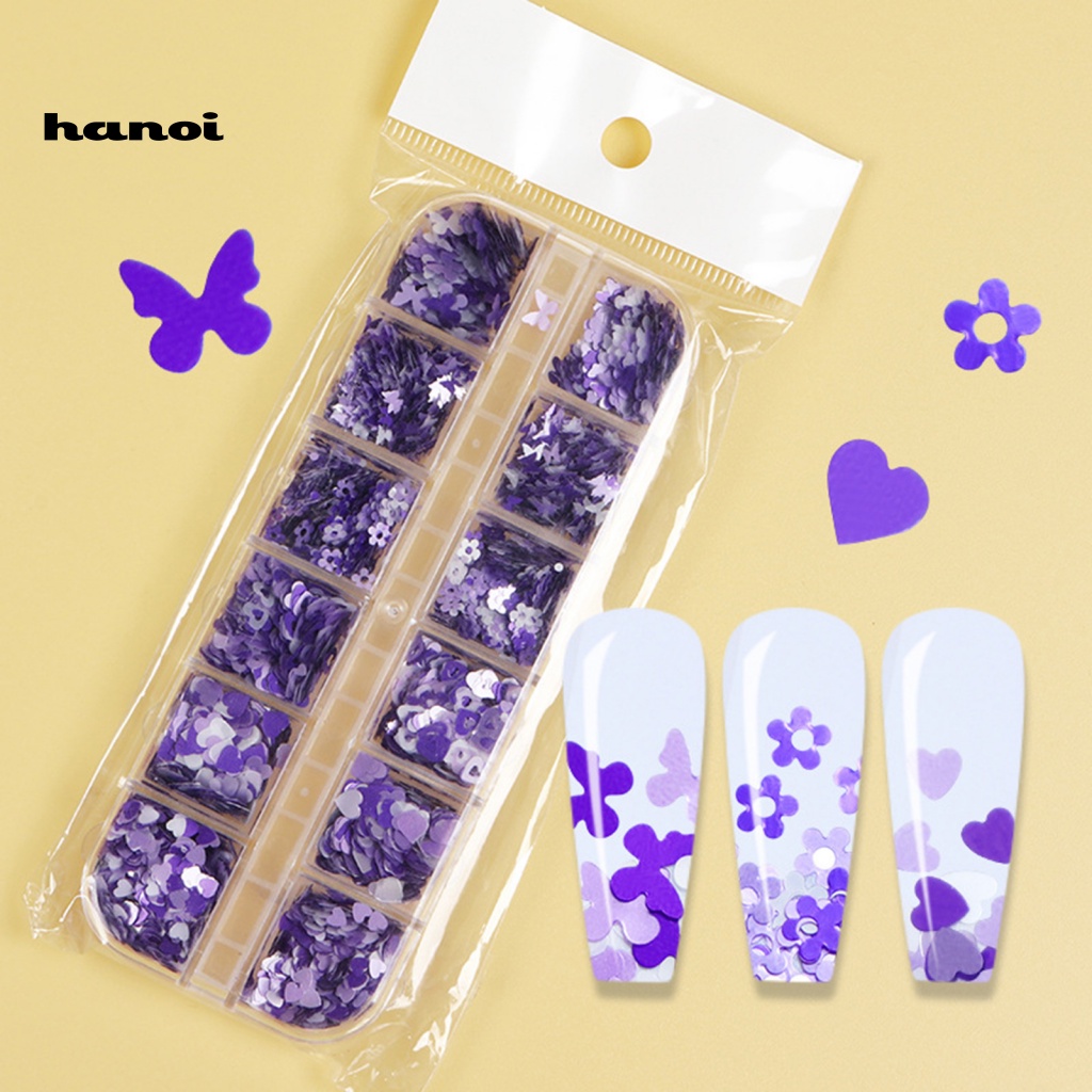 Hộp 12 Ngăn Đựng Phụ Kiện Trang Trí Móng Tay Cho Bé