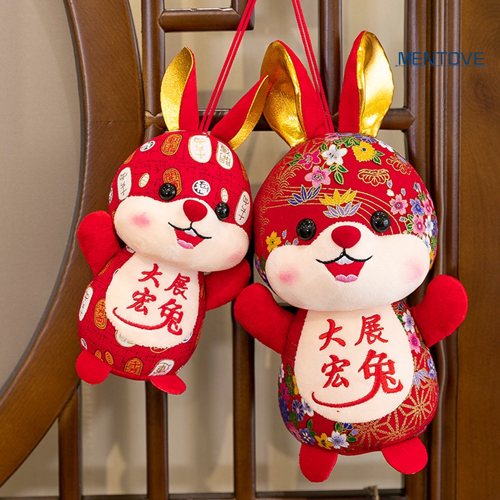 Búp Bê Nhồi Bông Hình Thỏ 3D Mềm Mại Phong Cách Trung Hoa 2023