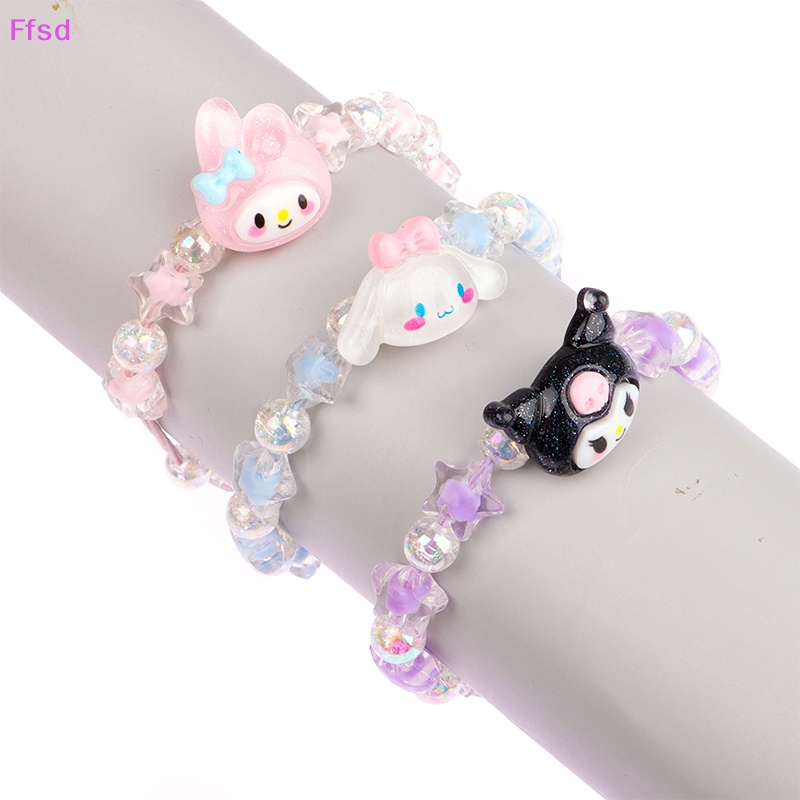 Vòng Tay Cặp Đôi Pha Lê Hoạt Hình Cinnamoroll Kuromi My Melody Dễ Thương {Ffsd} Quà Tặng Sinh Nhật Bán Chạy Cho Bé Gái