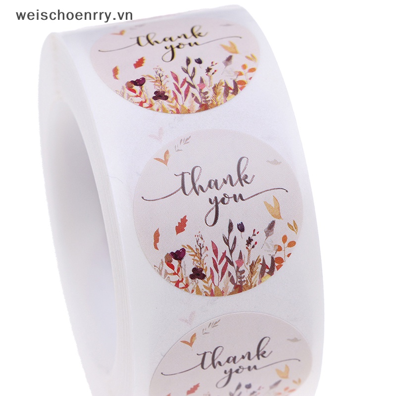 Cuộn 500 Hình Dán Chữ Thank You Trang Trí Niêm Phong Bao Bì Tiện Dụng