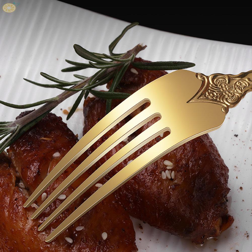 【VARSTR】Dinner Fork Polished Reliable Rust Resistant Sliver Stainless Steel Vintage