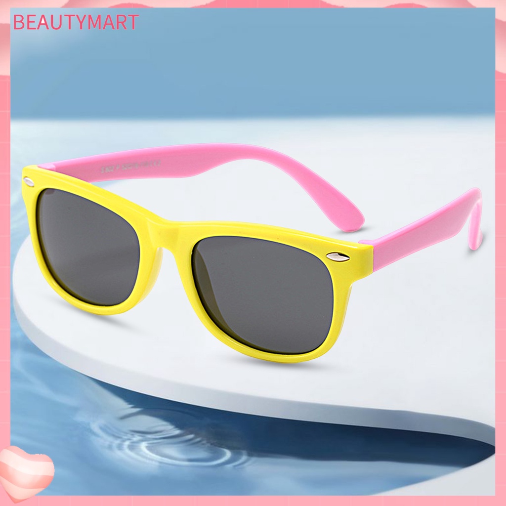 1 Cặp Kính Mát Phân Cực 100% AU Gọng Dày Linh Hoạt Bảo Vệ Cho Bé 3-12 Tuổi