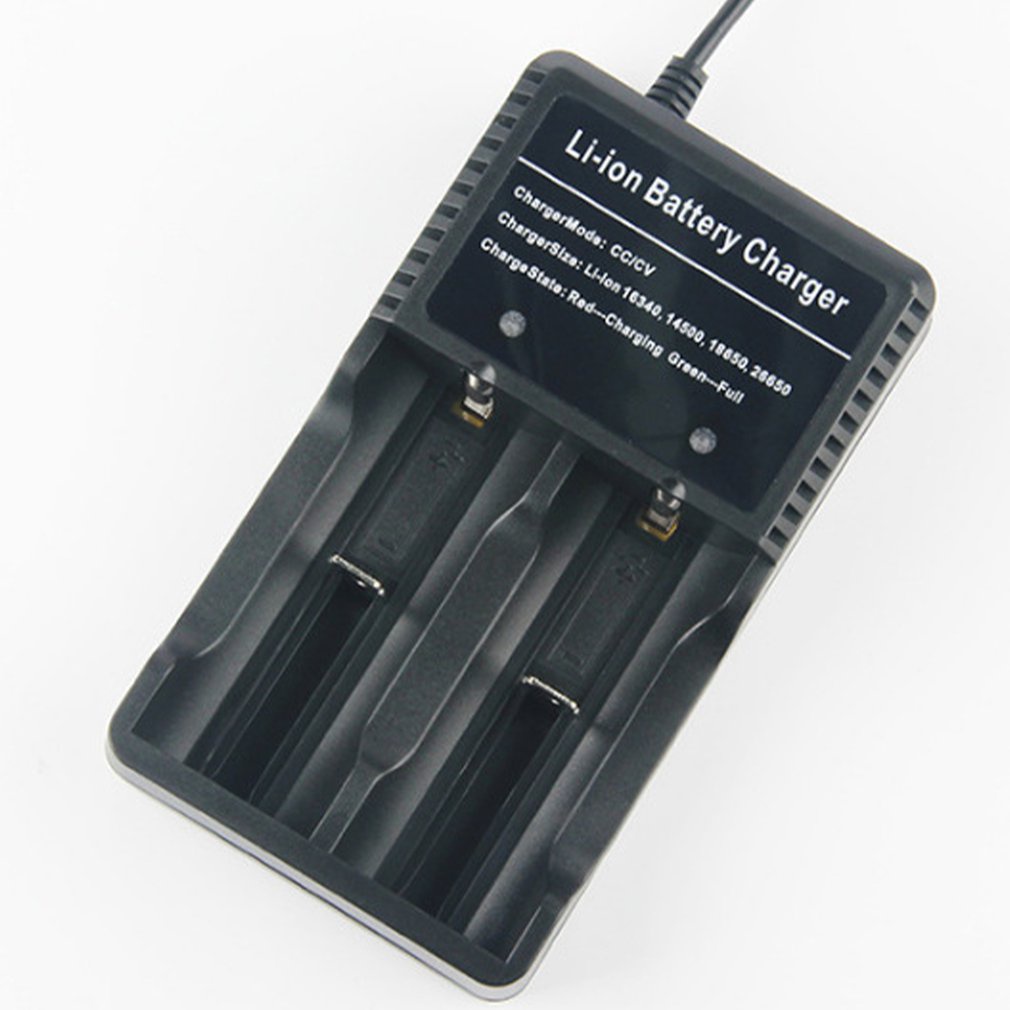 Battery Usb Charger Universal 2 Slot Smart Chargering For Rechargeable Batteries Li-Ion Nimh 18650 26650 14500 16340 [Q/12]