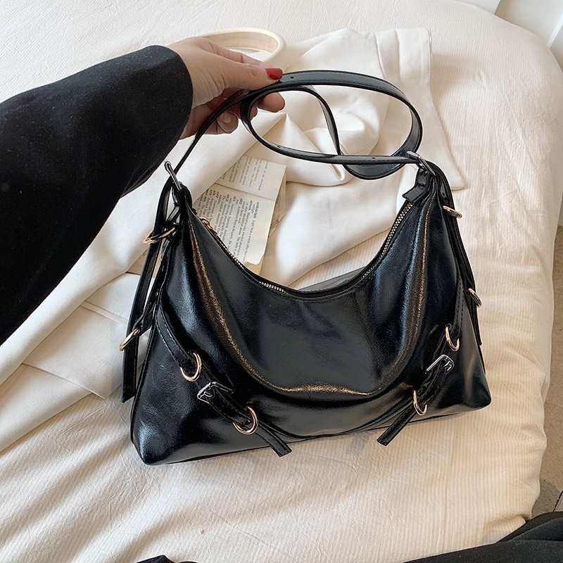 Ielgy Túi Xách tote Sức Chứa Lớn Màu Trơn Thiết Kế Đơn Giản Thời Trang Cao Cấp Phong Cách niche Cho Nữ