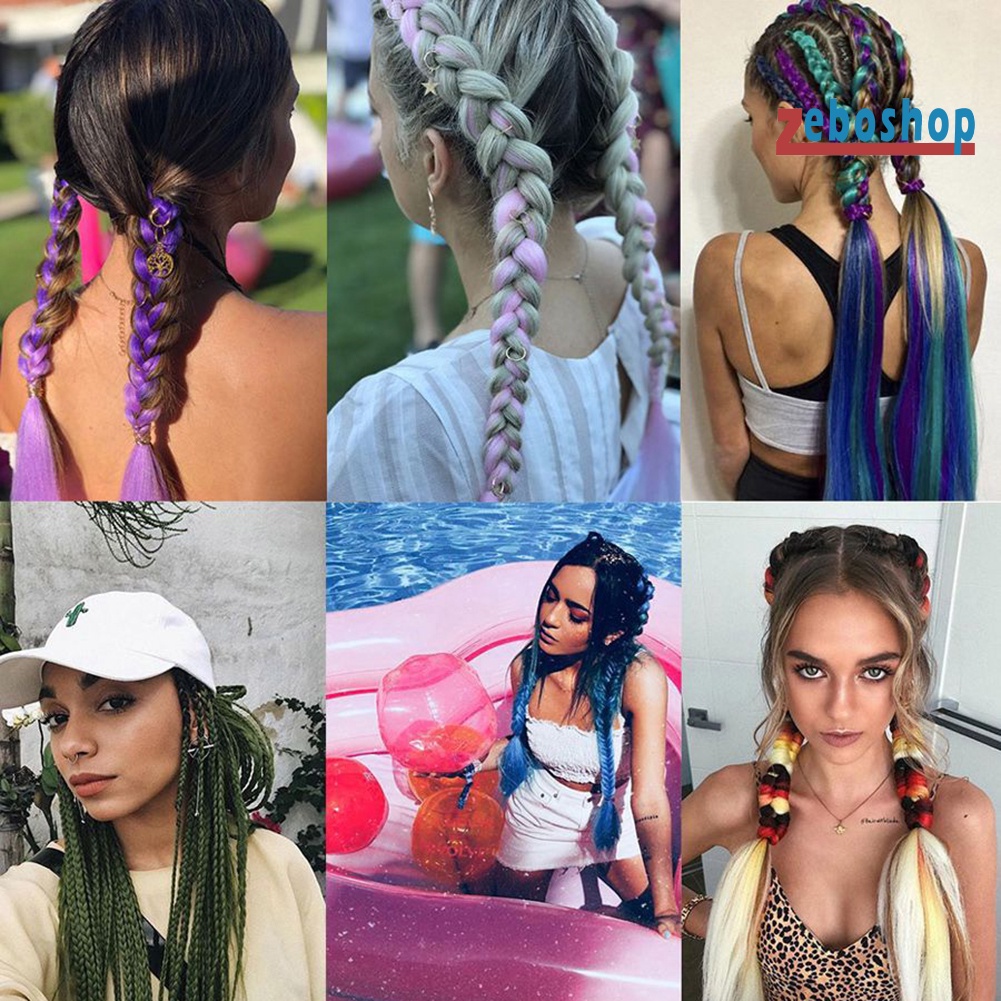 Bím Tóc Giả 26inch Bằng Sợi Tổng Hợp Chịu Nhiệt Độ Cao