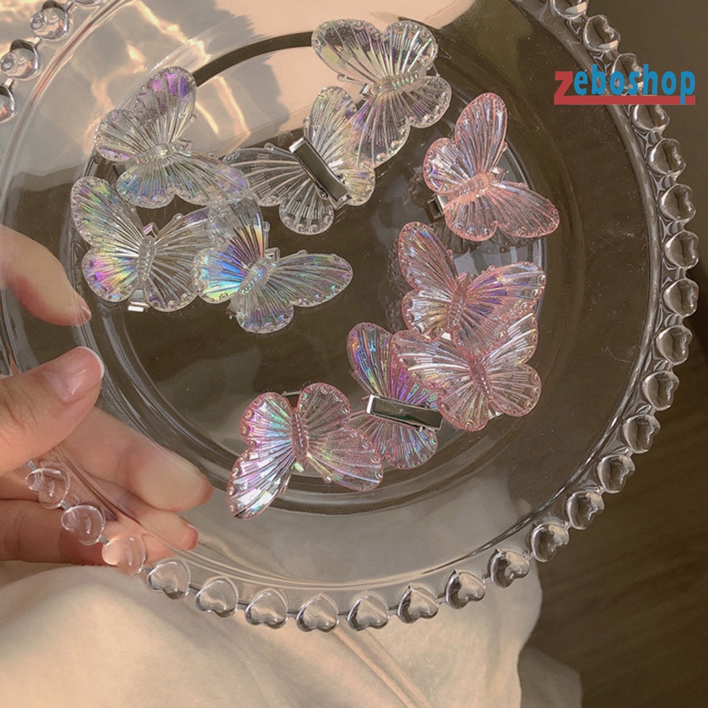 Kẹp Tóc Hình Bướm Trong Suốt Tạo Hiệu Ứng 3D Xinh Xắn Cho Nữ