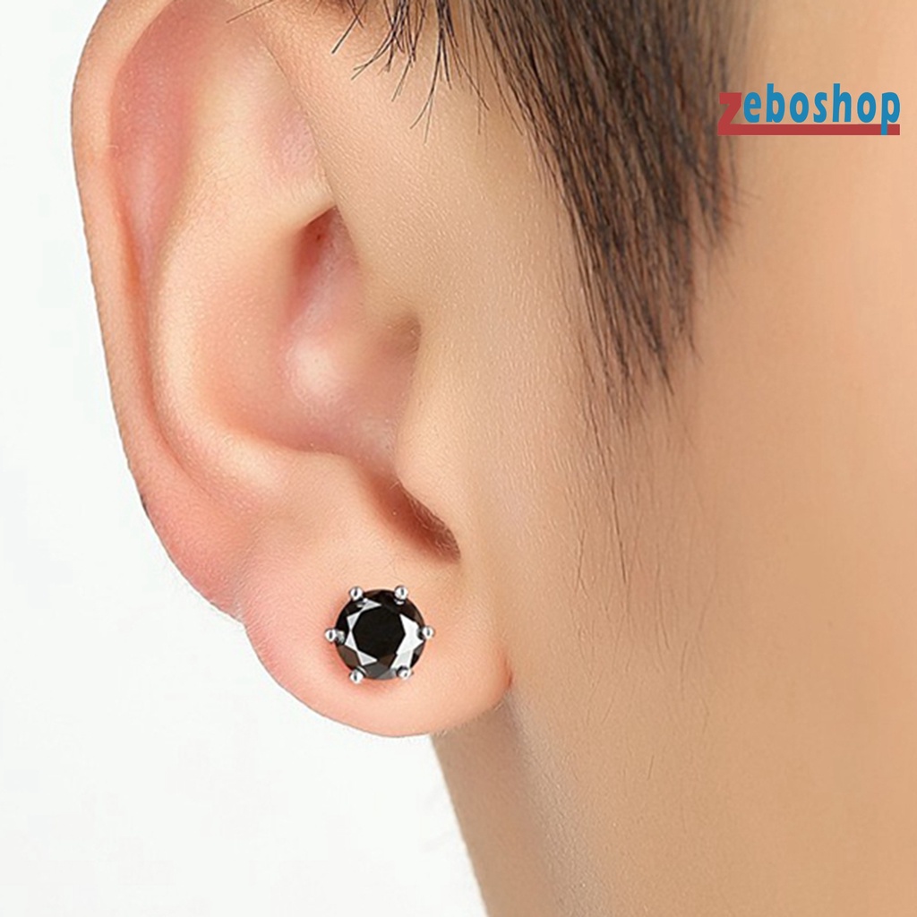 1 Cặp Khuyên Tai Không Xỏ Lỗ Đính Đá Zircon Unisex