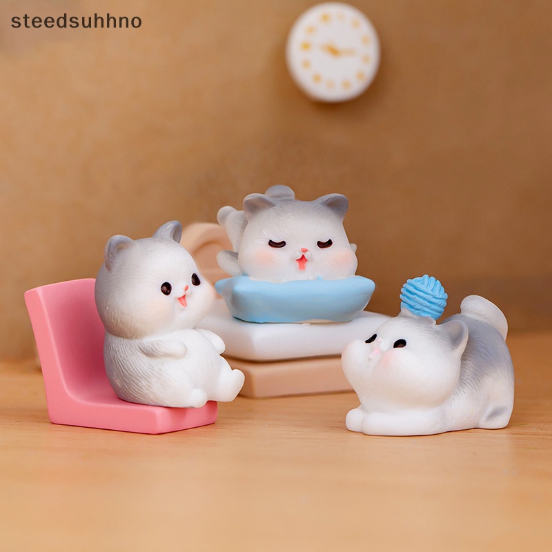 Mô Hình Chú Mèo Bằng Nhựa Resin Dễ Thương Trang Trí Tiểu Cảnh / Để Bàn / Xe Hơi