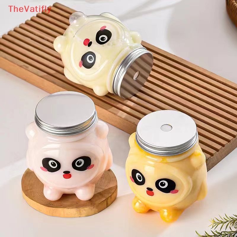 [Thevalifly] Bình Nước Ép Lạnh Trong Suốt Có Nắp Đậy Hình Gấu Trúc