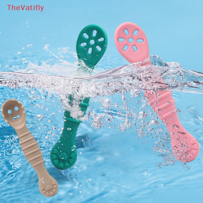 Bộ Muỗng Nĩa Bằng Silicon Mềm Dành Cho Bé Tập Ăn