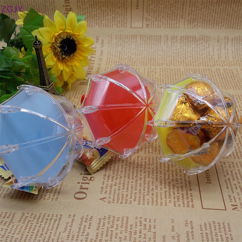 Hộp Đựng Kẹo Bằng Nhựa Hình Cây Dù Mini Trang Trí Tiệc Cưới / Sinh Nhật Mới