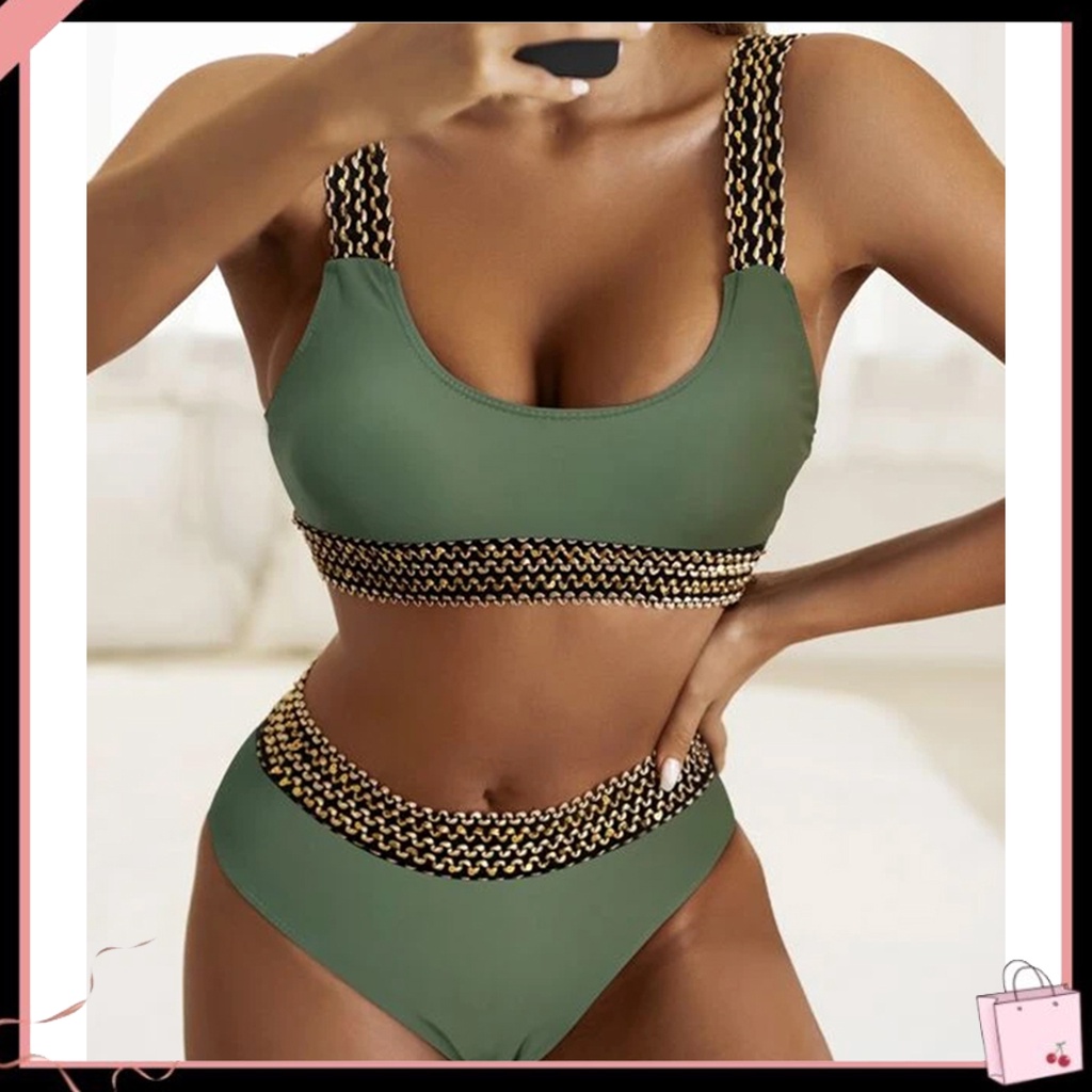 Bộ Đồ Bơi 2 Mảnh Màu Sắc Trơn Nhanh Khô Quyến Rũ Dành Cho Nữ