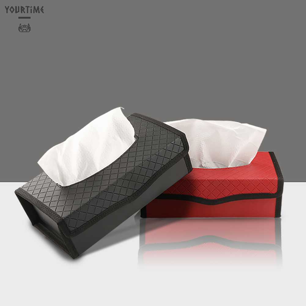 Hộp Đựng Khăn Giấy Bằng Da PU Cỡ Lớn Có Thể Gấp Gọn Tiện Dụng Cho Xe Hơi