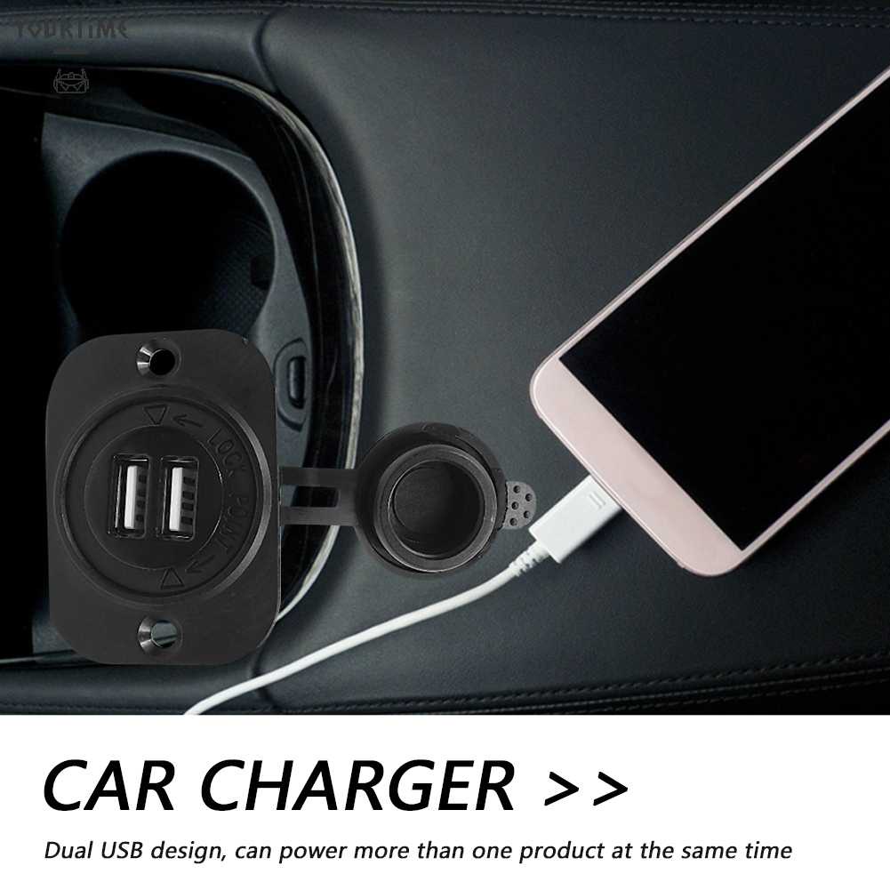 Ổ Cắm Sạc Hai Cổng USB 12V Chống Thấm Nước Cho Xe Hơi / Xe Máy /