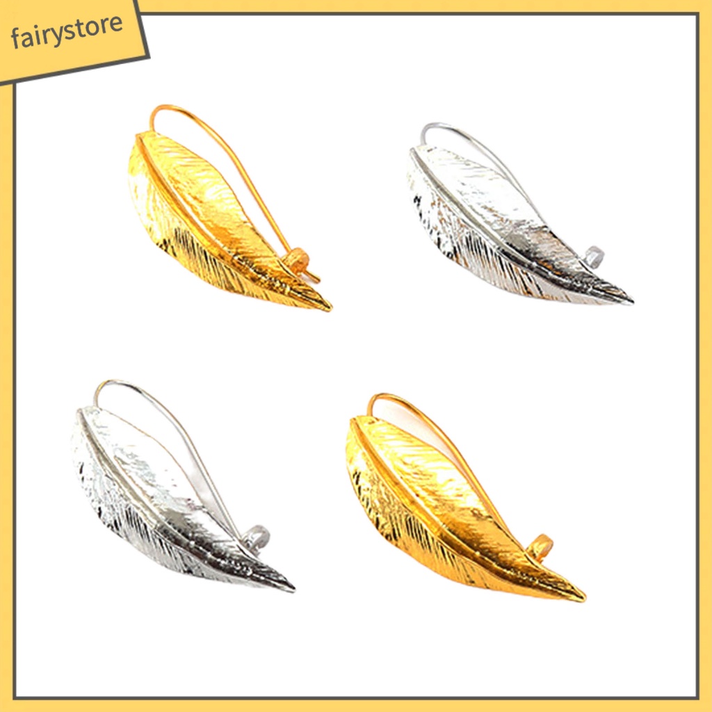 1 Đôi Bông Tai Móc Hình Chiếc Lá Bằng Kim Loại Màu Sắc Tươi Sáng Phong Cách Retro