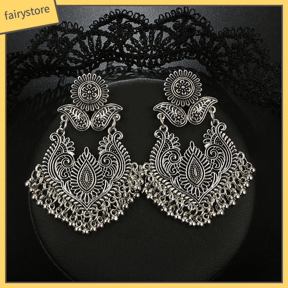 Khuyên Tai Nữ Hình Tròn Chạm Khắc Thời Trang