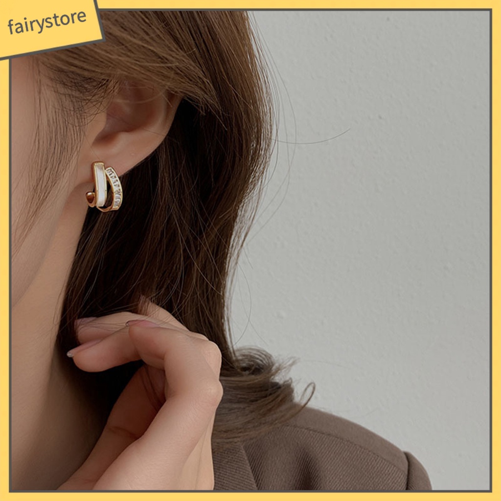 1 Đôi Bông Tai Hợp Kim Cong Chống Rỉ Sét Màu Sắc Tươi Sáng Dành Cho Nữ