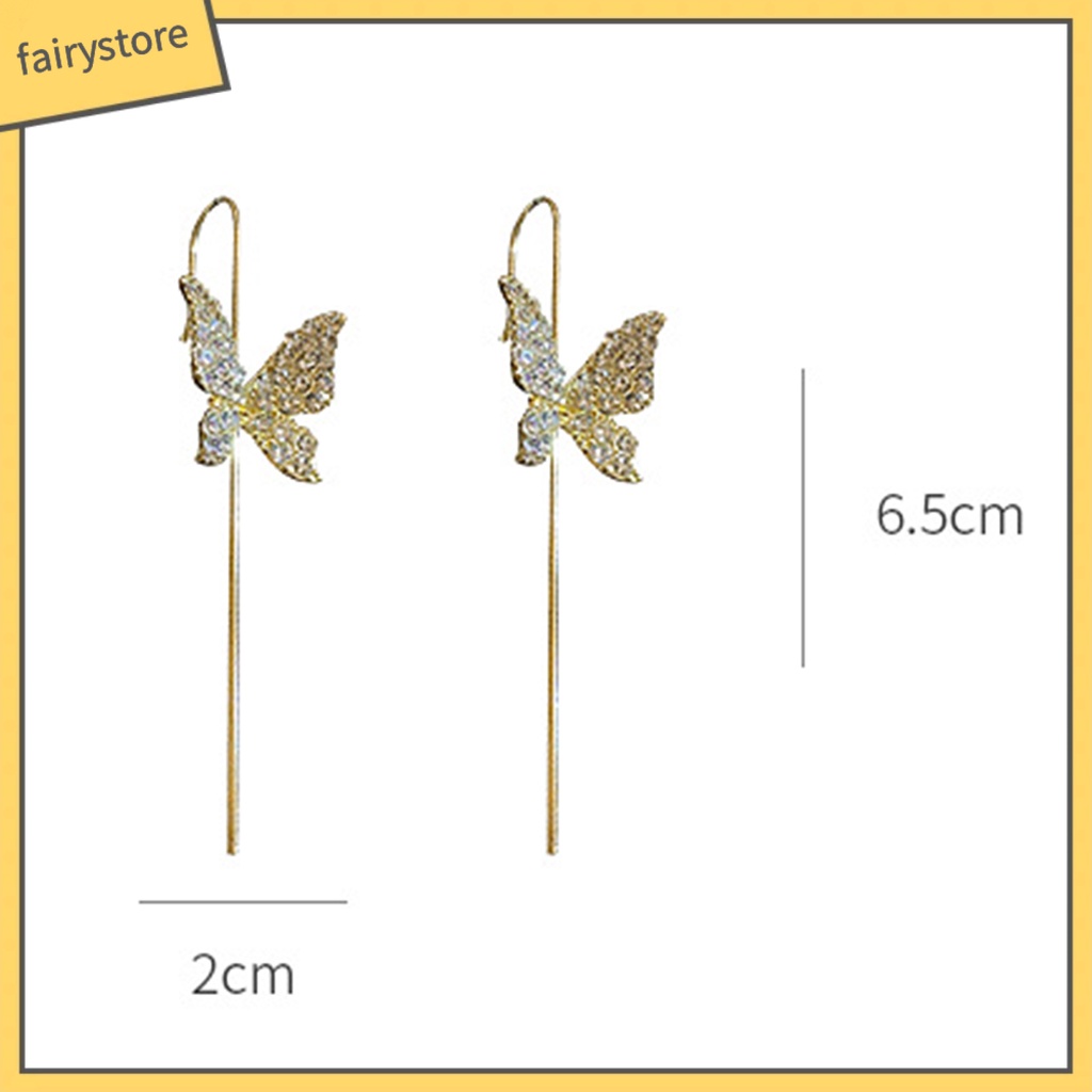 1 Khuyên Vành Tai Hình Hoa Bướm Đính Đá Thời Trang Dự Tiệc Cho Nữ
