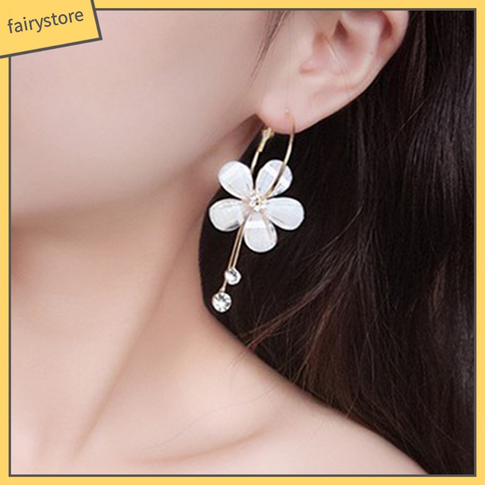 Bông Tai Hình Tròn Cỡ Lớn Đính Đá Phối Tua Rua Thời Trang Cho Nữ