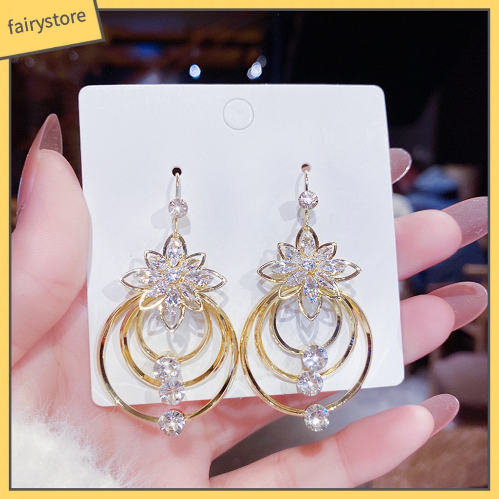 1 Đôi Bông Tai Dáng Dài Hình Học Thắt Nơ Phong Cách Hàn Quốc Thời Trang Dành Cho Nữ